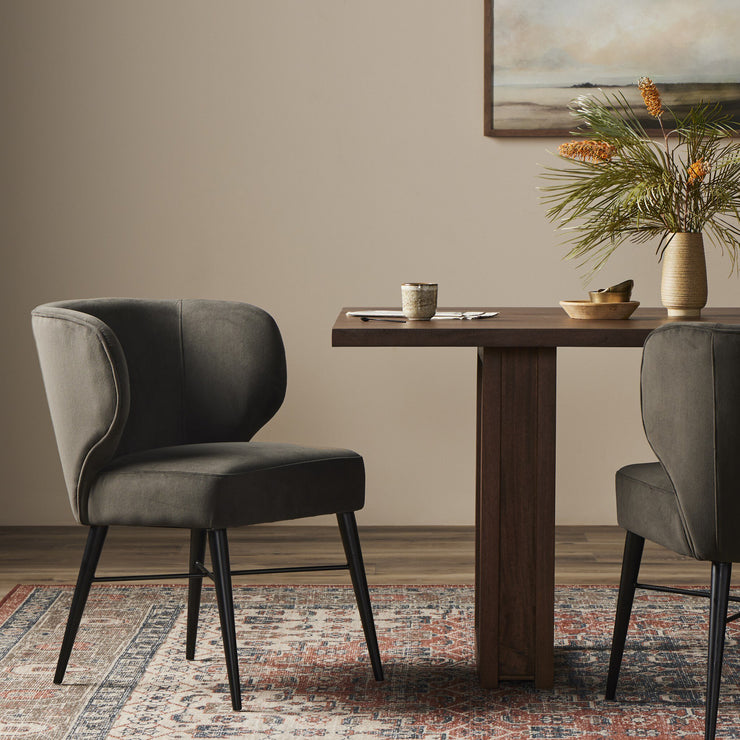 Smoke Velvet Dining Chair