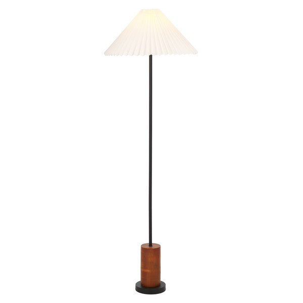 Wood Base and Iron Floor Lamp