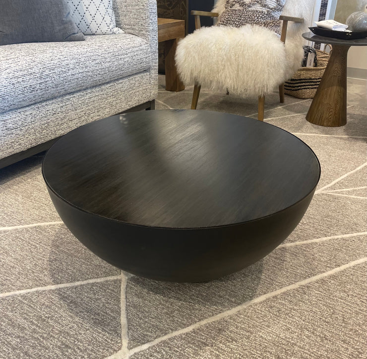 Wood Round Drum Coffee Table