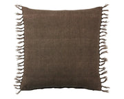 20" x 20" Brown Tassel Throw Pillow