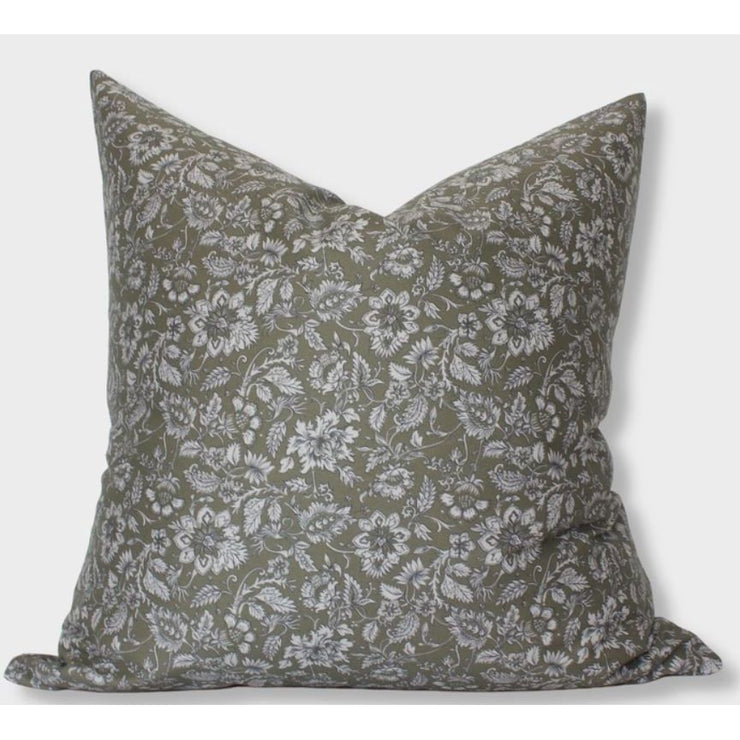 20x20" Olive Floral Pillow