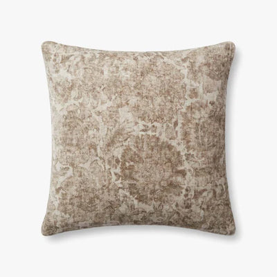 22" Natural Patterned Throw Pillow