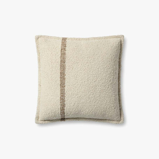 18" Natural Tan Textured Throw Pillow