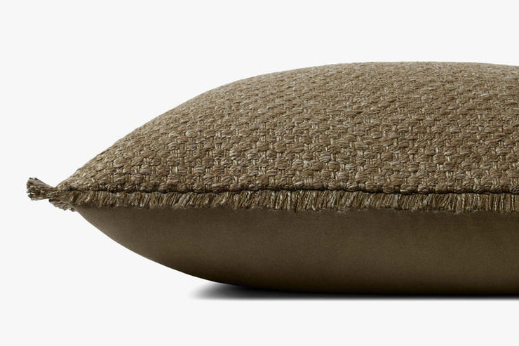 22" Textured Olive Throw Pillow