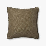 22" Textured Olive Throw Pillow