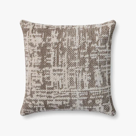 22" Dark Taupe Hatched Textured Throw Pillow