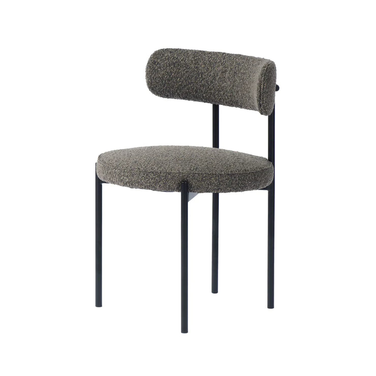 Brown Boucle Dining Chair