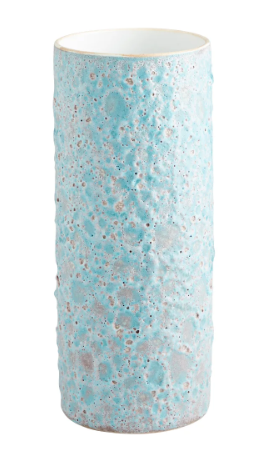 17.5" Textured Blue Vase