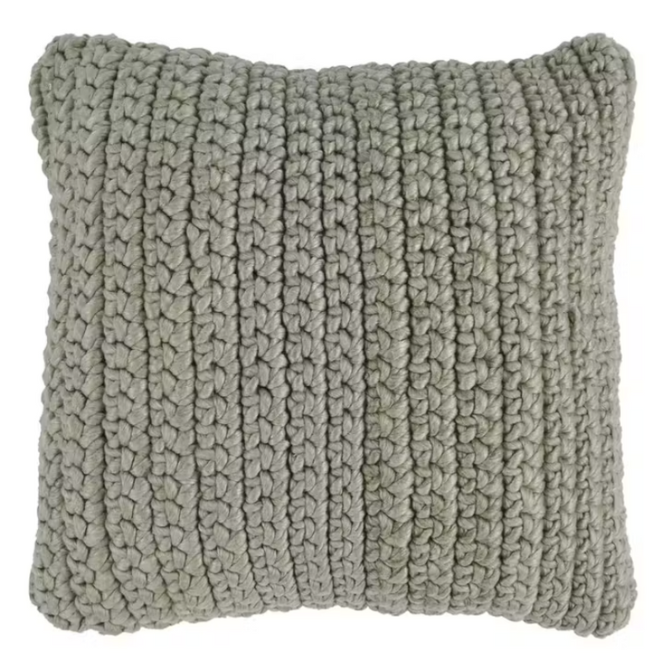 20" x 20" Sage Textured Throw Pillow