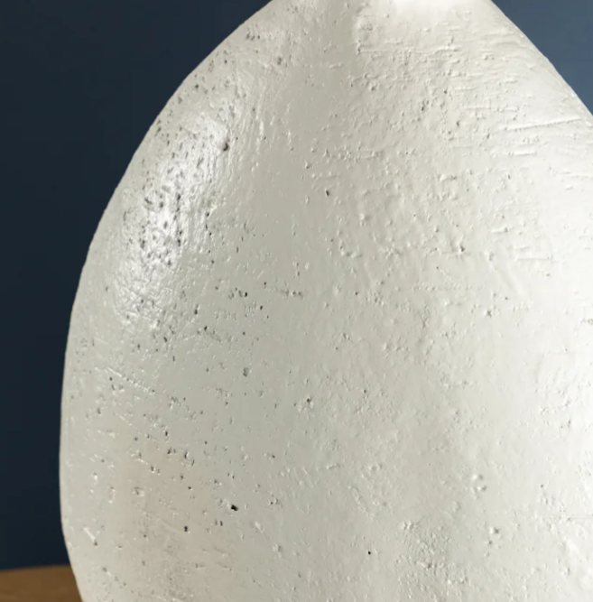 White Hand-Sculpted Teardrop Table Lamp