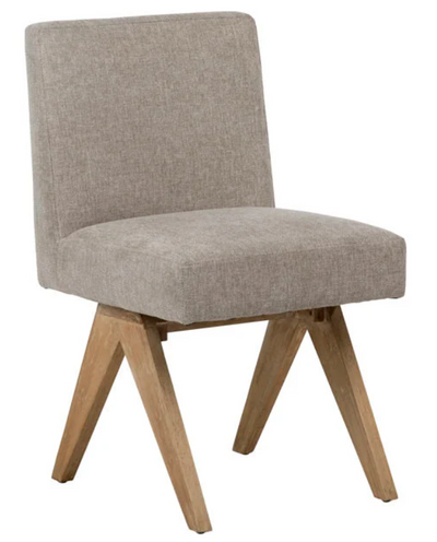 Grey Upholstered Armless Dining Chair