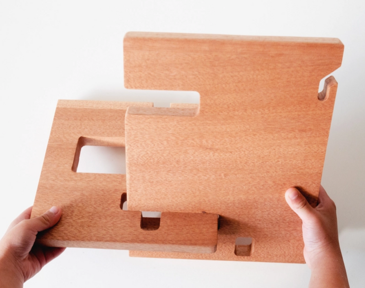 Compact Wooden Docking Station