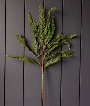 Cypress Pine Green Faux Stem