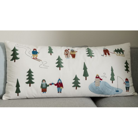 30" x 14" Villagers Lumbar Pillow