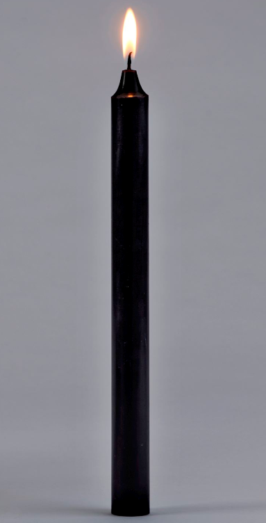 Set of 8 Black Taper Candles