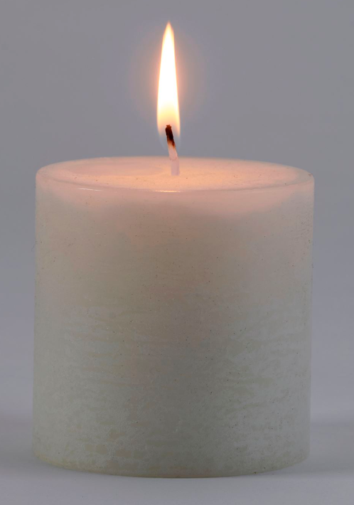 White Rustic Pillar Candle