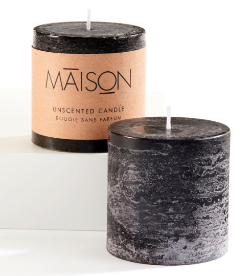 Black Rustic Pillar Candle