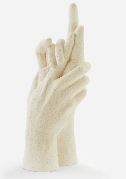 Ceramic White Sand Hand Statue