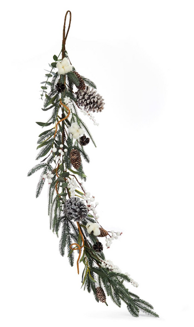 Floral Garland with Pinecones