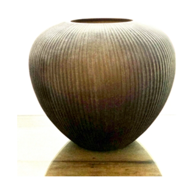 Smoke Brown Glass Vase