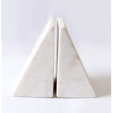 Set of 2 Triangular Marble Bookends