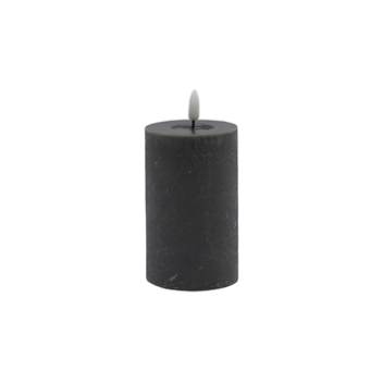 Small Gray Flameless Candle Pillar