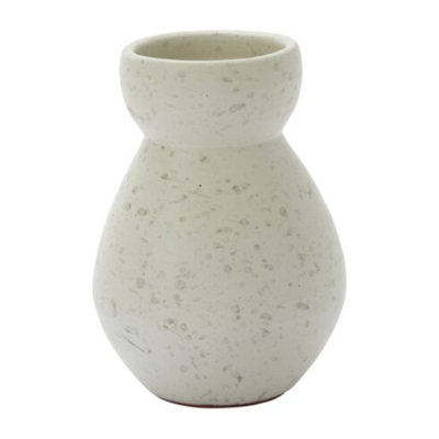 Curved Cream Speckled Vase