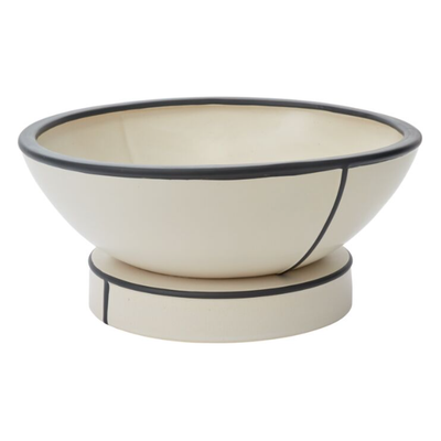 Black Lined Ceramic Bowl