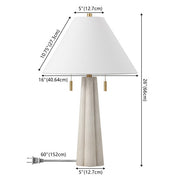 White Tapered Bubble Base Lamp