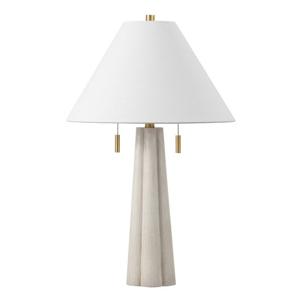 White Tapered Bubble Base Lamp