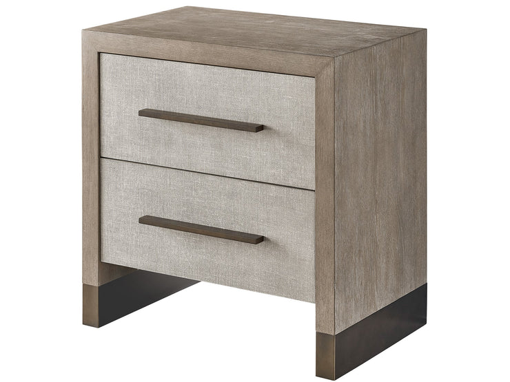 Taupe Linen Night Stand