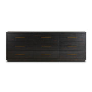 88" Black 9 Drawer Dresser