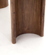 94" Rounded Brown Acacia Dining Table