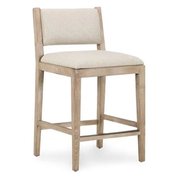 Sand-Hued & Cream Counter Stool