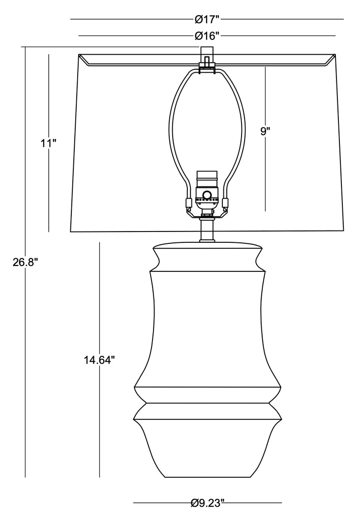 White Ceramic Clean Silhouette Table Lamp