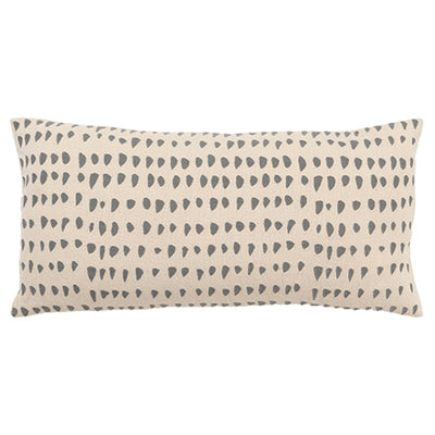 14"x 26" Natural & Grey Lumbar Pillow