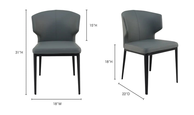 Faux Leather Gray Dining Chair
