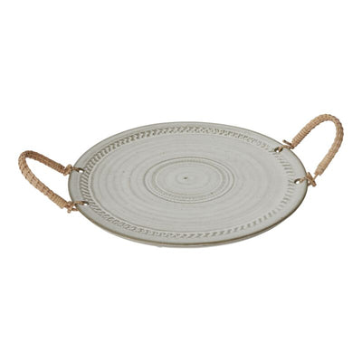 Ceramic Tray with Woven Handles