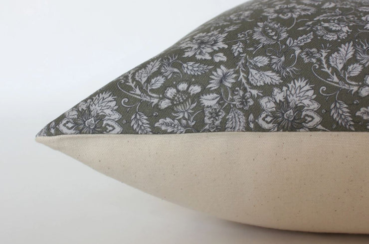 20x20" Olive Floral Pillow