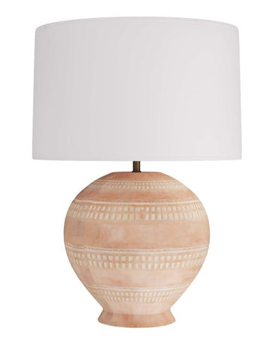28" White Wash Terracotta Lamp
