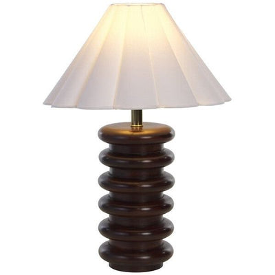 Stacked Walnut Table Lamp