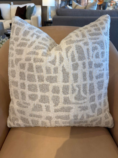 22" Custom Gray Line Abstract Pillow