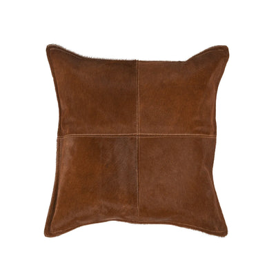 20" x 20" Brown Hide Throw Pillow