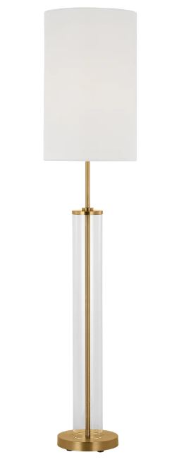 57" Glass Brass Floor Lamp