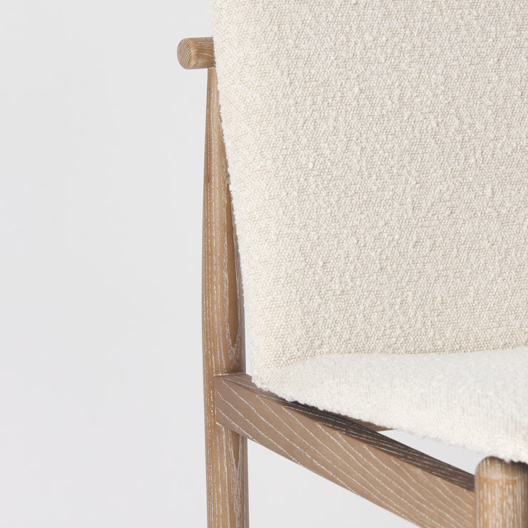 Cream Boucle Dining Chair