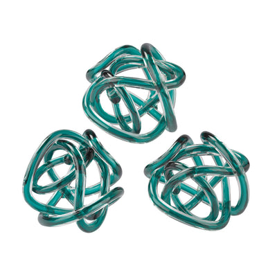 Aqua Glass Knots set of 3 - Mix Home Mercantile