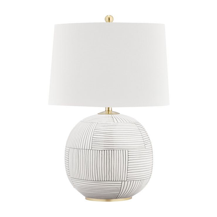 White Striped Table Lamp - Mix Home Mercantile