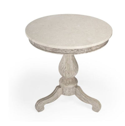 White Marble and Rustic Wood Accent Table - Mix Home Mercantile