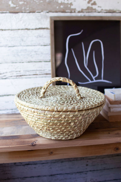 Seagrass Basket w/ Handles - Mix Home Mercantile