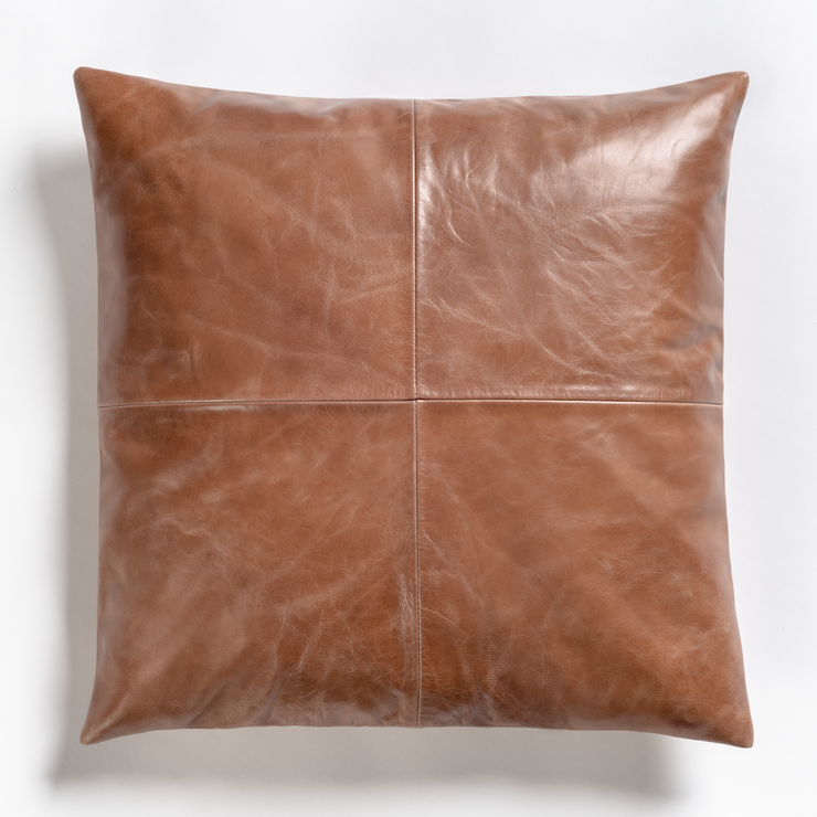Leather 20"  Down Pillow bourbon - Mix Home Mercantile